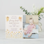 魔法の妖精ファースト誕生日招待状と写真 招待状 (スタンド正面)