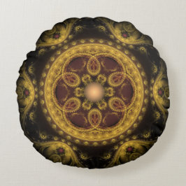 魔法の妖精フラクタルオーナメント曼荼羅 ラウンドクッション