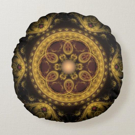 魔法の妖精フラクタルオーナメント曼荼羅 ラウンドクッション (正面)