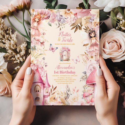 魔法の妖精フローラガーデンピクシー1st誕生日 招待状