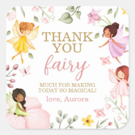 魔法の妖精フローラ誕生日サンキュービッグ スクエアシール