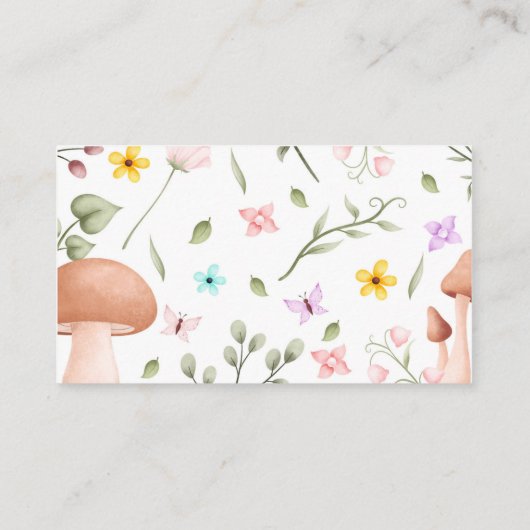 魔法の妖精フローラ赤ちゃんシャワー本ベビー エンクロージャーカード (裏面)