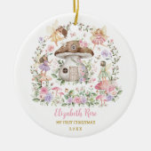 魔法の妖精プリンセスガールベビー1stクリスマス セラミックオーナメント (正面)