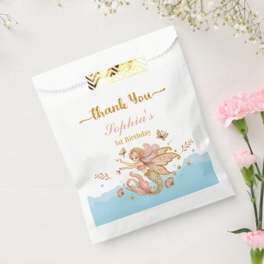 魔法の妖精マーメイドガールの誕生日パーティー フェイバーバッグ (封をした状態)