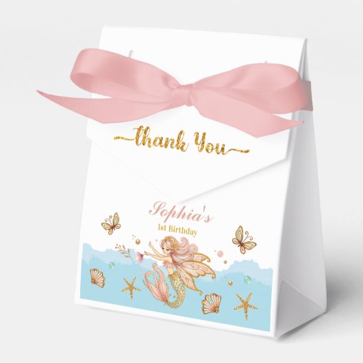 魔法の妖精マーメイドガールの誕生日パーティー フェイバーボックス (正面サイド)