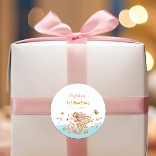 魔法の妖精マーメイドガールの誕生日パーティー ラウンドシール