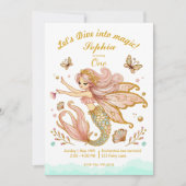魔法の妖精マーメイドガールの誕生日パーティー 招待状 (正面)