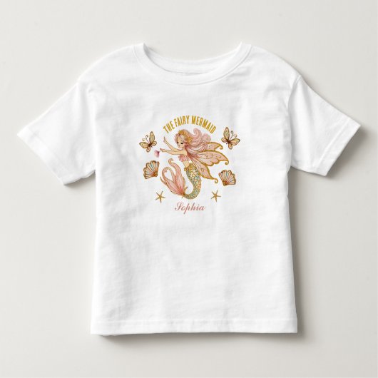 魔法の妖精マーメイドトドラー誕生日シャツ トドラーTシャツ (正面)