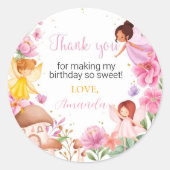 魔法の妖精ラベル誕生日ベビーシャワー ラウンドシール (正面)