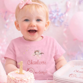 魔法の妖精ワンダフルブラッシュガールズ1歳の誕生日 ベビーTシャツ