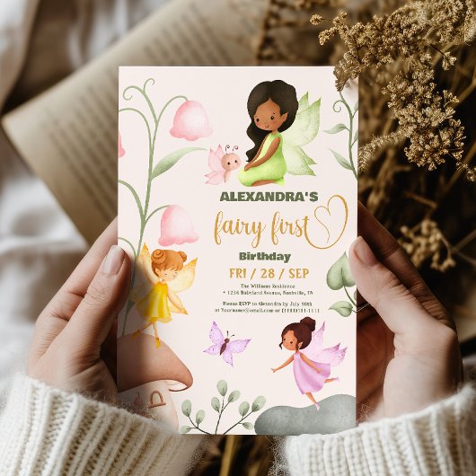 魔法の妖精庭園のピクシーガールズ　１歳の誕生日 招待状