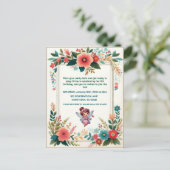 魔法の妖精庭園の誕生日パーティー招待状 ポストカード (スタンド正面)