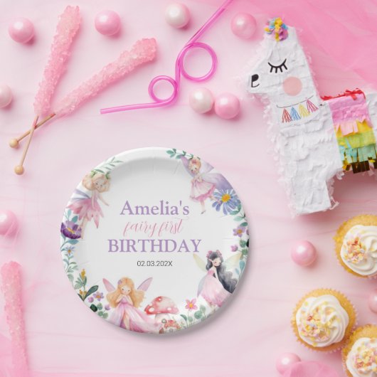 魔法の妖精誕生日ベビーシャワー ペーパープレート (パーティー)