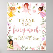魔法の妖精誕生日赤ちゃんシャワー好意サイン ポスター (正面)