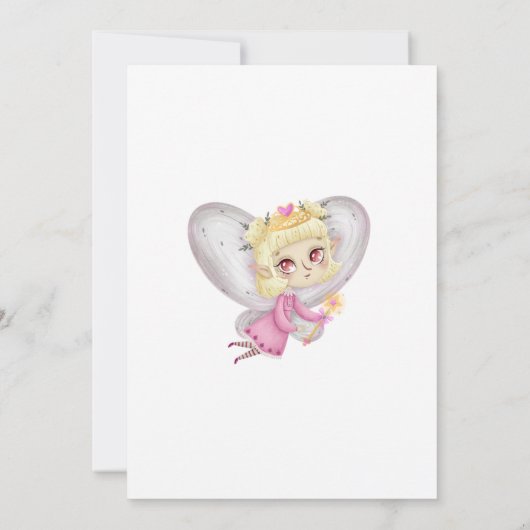 魔法の妖精1st誕生日かわいいピンクの最初のパーティー 招待状 (裏面)