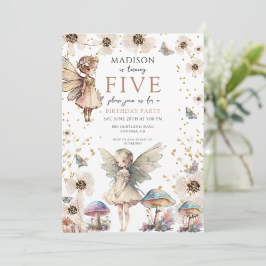 魔法の妖精5th誕生日パーティーの招待状 招待状 (スタンド正面)