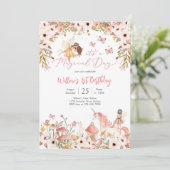 魔法の妖精 1歳の誕生日招待状 招待状 (スタンド正面)