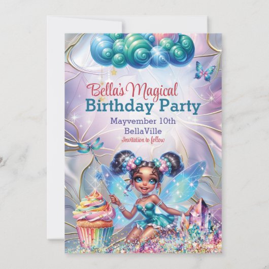 魔法の妖精 Save the Date カード (裏面)