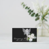 魔法の妖精wの白い花のファンタジーの名刺 名刺 (スタンド正面)