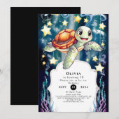 魔法の子供たちのカメの誕生日 招待状 (正面/裏面)