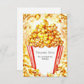 魔法の子供たちのポップコーンバースデー サンキューカード (正面/裏面)