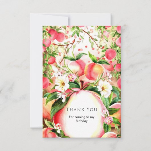 魔法の子供たちの桃の誕生日 サンキューカード (正面)