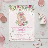 魔法の子供の金ゴールドユニコーンペガサスフローラ 招待状