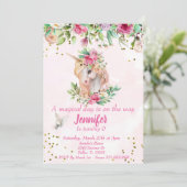 魔法の子供の金ゴールドユニコーンペガサスフローラ 招待状 (スタンド正面)