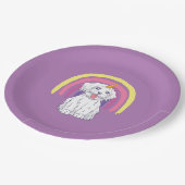 魔法の子犬のユニコーン虹 ペーパープレート (アングル)