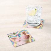 『魔法の子豚ユニコーン』 スクエアペーパーコースター (インサイチュ)