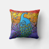 魔法の孔雀の装飾用クッション クッション (裏面)