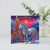 魔法の季節 ユニコーン フラット ホリデー シーズンカード (スタンド正面)