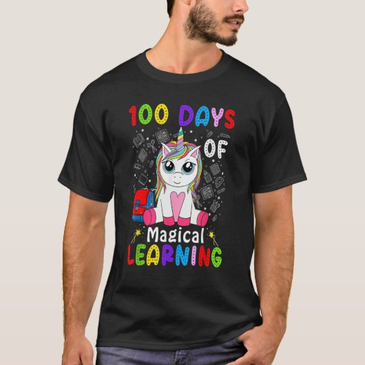 魔法の学校の100学日Unicorn 100 Da Tシャツ (正面)
