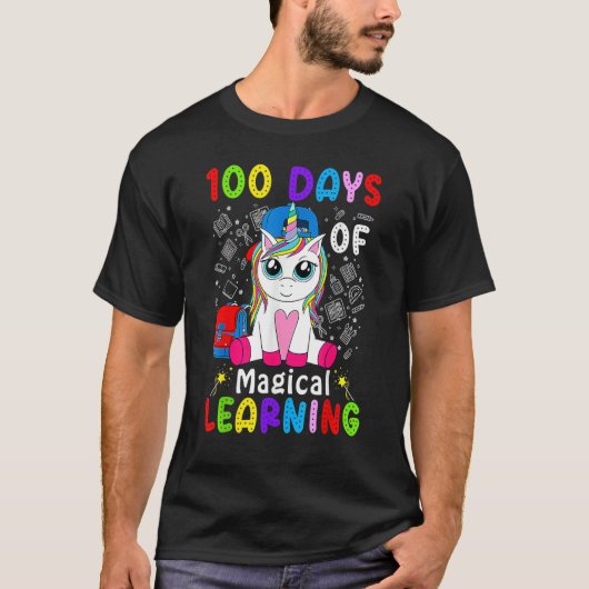 魔法の学校学日100頭が切れる人 Tシャツ (正面)