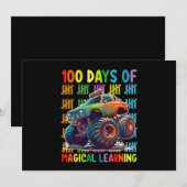 魔法の学習モンスターカー学校100日 招待状 (正面/裏面)