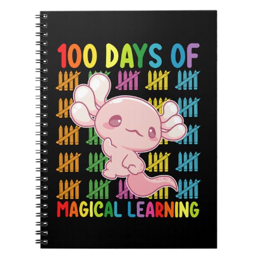 魔法の学習 ウーパールーパー学校 100日 ノートブック (正面)