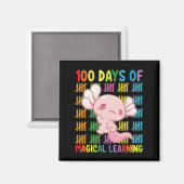 魔法の学習 ウーパールーパー学校 100日 マグネット (正面/裏面)