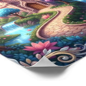 魔法の宇宙城浮かぶランタン ファンタジー ポスター (角)