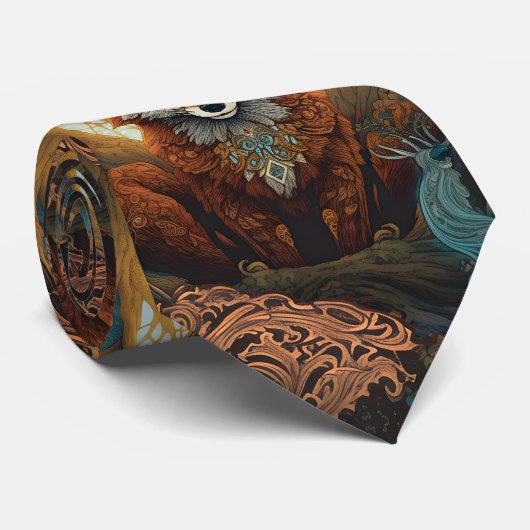 魔法の宝石とムーンライトケルトキツネ ネクタイ (ロール)