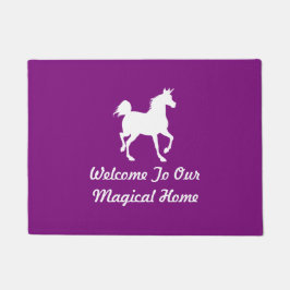 魔法の家へようこそ – Unicorn ドアマット