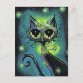 魔法の小さな友だちドラゴンと猫はがき ポストカード (正面)