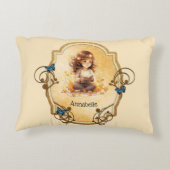 魔法の小さな女の子読は本だ アクセントクッション (裏面)