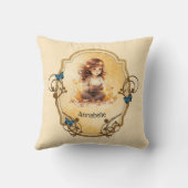 魔法の小さな女の子読は本だ クッション (裏面)