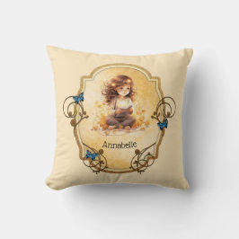 魔法の小さな女の子読は本だ クッション