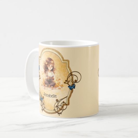 魔法の小さな女の子読は本だ コーヒーマグカップ (正面左)