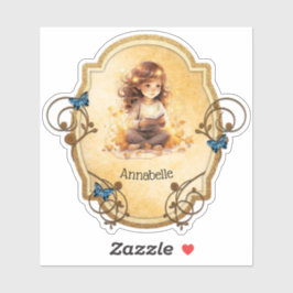 魔法の小さな女の子読は本だ シール