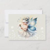 魔法の小さな妖精のシルエット 子供の誕生日 サンキューカード (裏面)