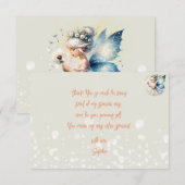 魔法の小さな妖精のシルエット 子供の誕生日 サンキューカード (正面/裏面)