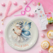 魔法の小さな妖精のシルエット 子供の誕生日 ペーパープレート (パーティー)