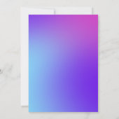 魔法の少女カラフルユニコーンレインボー水彩画 招待状 (裏面)